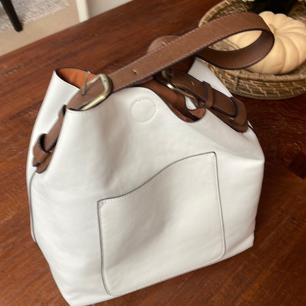 White Vegan Leather Bag.  NWOT